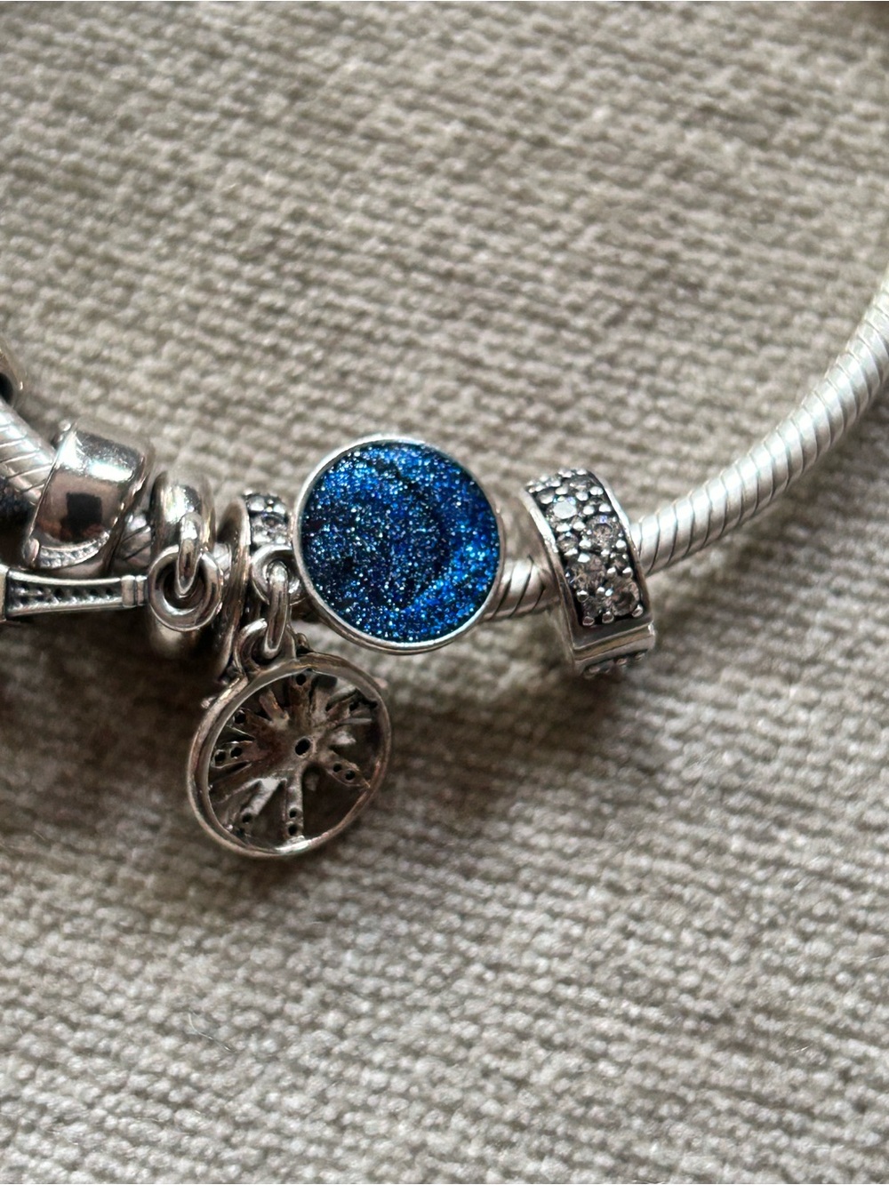 Pandora Sterling Silver Charm Bracelet w/ Eiffel Tower, Shoe & Pavé Charms - Picture 5 of 7